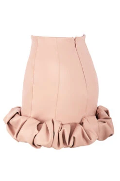 Blush Vegan Leather Ruffle Mini Skirt -Pinkyy Kleider Geschaft darya blush 03e
