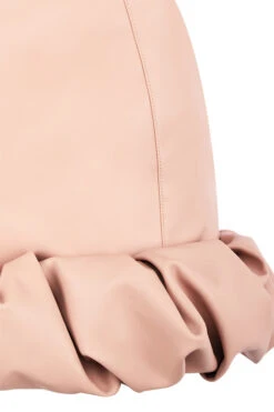 Blush Vegan Leather Ruffle Mini Skirt -Pinkyy Kleider Geschaft darya blush 04e
