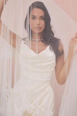 Ivory Draped Corset Bridal Gown - Limited Edition -Pinkyy Kleider Geschaft delphine white 18