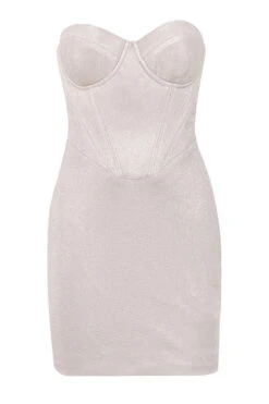 Silver Sparkle Corset Dress -Pinkyy Kleider Geschaft eevi silver 01a