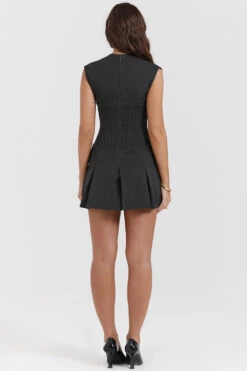 Charcoal Pleated Corset Dress 26 Charcoal Pleated Corset Dress -Pinkyy Kleider Geschaft eleanor 14