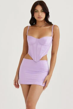 Orchid Satin Mini Skirt