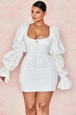 White Puff Sleeve Corset Dress 29 White Puff Sleeve Corset Dress -Pinkyy Kleider Geschaft elsie 15