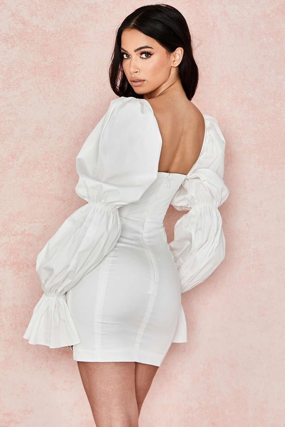 White Puff Sleeve Corset Dress 10 White Puff Sleeve Corset Dress – Bild 10