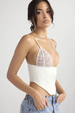 Ivory Satin And Lace Corset -Pinkyy Kleider Geschaft emilee 5