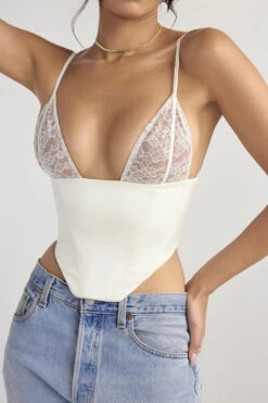 Ivory Satin And Lace Corset -Pinkyy Kleider Geschaft emilee 7