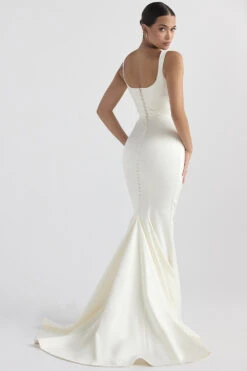 Off White Satin Mermaid Bridal Gown -Pinkyy Kleider Geschaft emilie 12