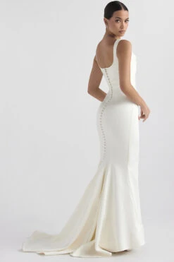 Off White Satin Mermaid Bridal Gown -Pinkyy Kleider Geschaft emilie 8
