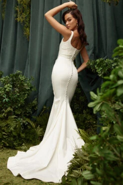 Off White Satin Mermaid Bridal Gown -Pinkyy Kleider Geschaft emiliew27