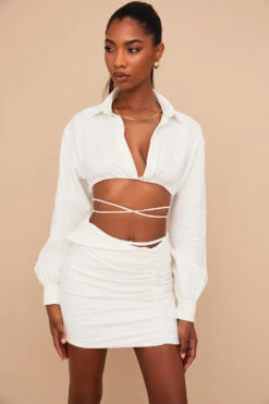 Off White Folded Waist Mini Skirt 15 Off White Folded Waist Mini Skirt -Pinkyy Kleider Geschaft emmyiris 3