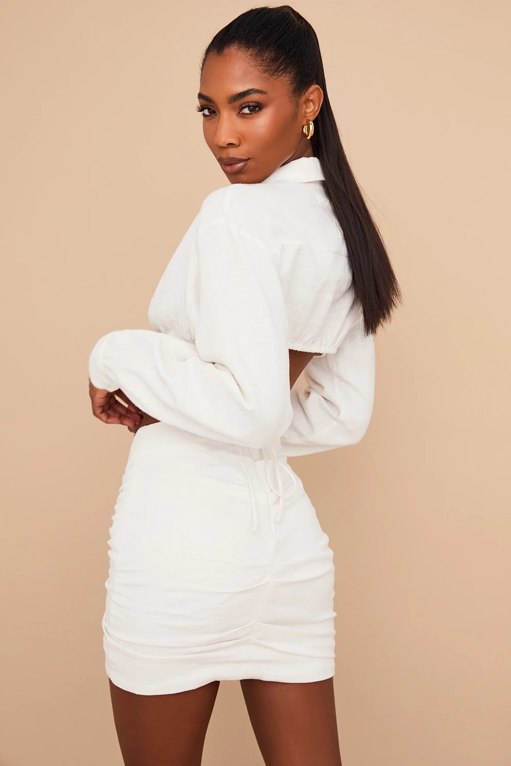 Off White Wrap Around Cropped Shirt 8 Off White Wrap Around Cropped Shirt – Bild 8