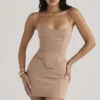 Beige Sculpting Mini Skirt