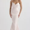 Blush Satin Strapless Gown