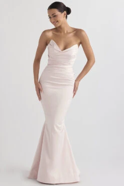 Blush Satin Strapless Gown -Pinkyy Kleider Geschaft fleur 4