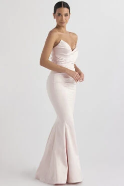 Blush Satin Strapless Gown -Pinkyy Kleider Geschaft fleur 5