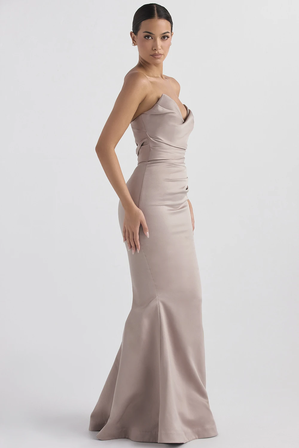 Mushroom Satin Strapless Gown 4 Mushroom Satin Strapless Gown – Bild 4