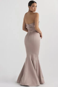 Mushroom Satin Strapless Gown 15 Mushroom Satin Strapless Gown -Pinkyy Kleider Geschaft fleur mus 7