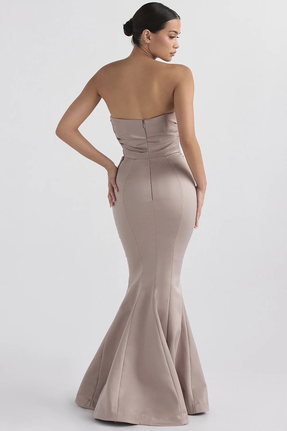 Mushroom Satin Strapless Gown 7 Mushroom Satin Strapless Gown – Bild 7