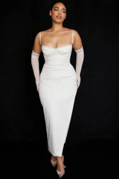 Ivory Satin Corset Dress -Pinkyy Kleider Geschaft flora i6