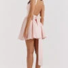 Soft Peach Bow Mini Dress