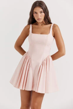 Soft Peach Bow Mini Dress -Pinkyy Kleider Geschaft florianne 4