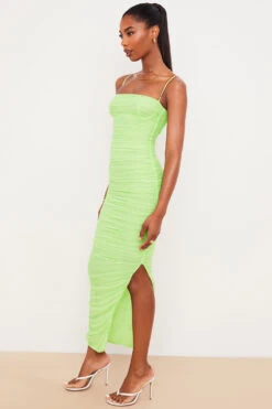 Lime Organza Mesh Maxi Dress -Pinkyy Kleider Geschaft fornarina 4