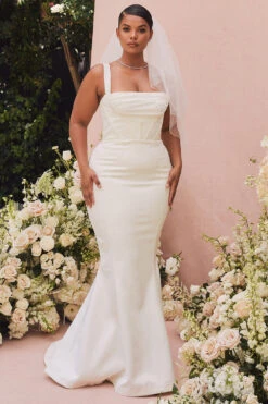 Ivory Balconette Corset Bridal Gown - Limited Edition -Pinkyy Kleider Geschaft francoise white 13