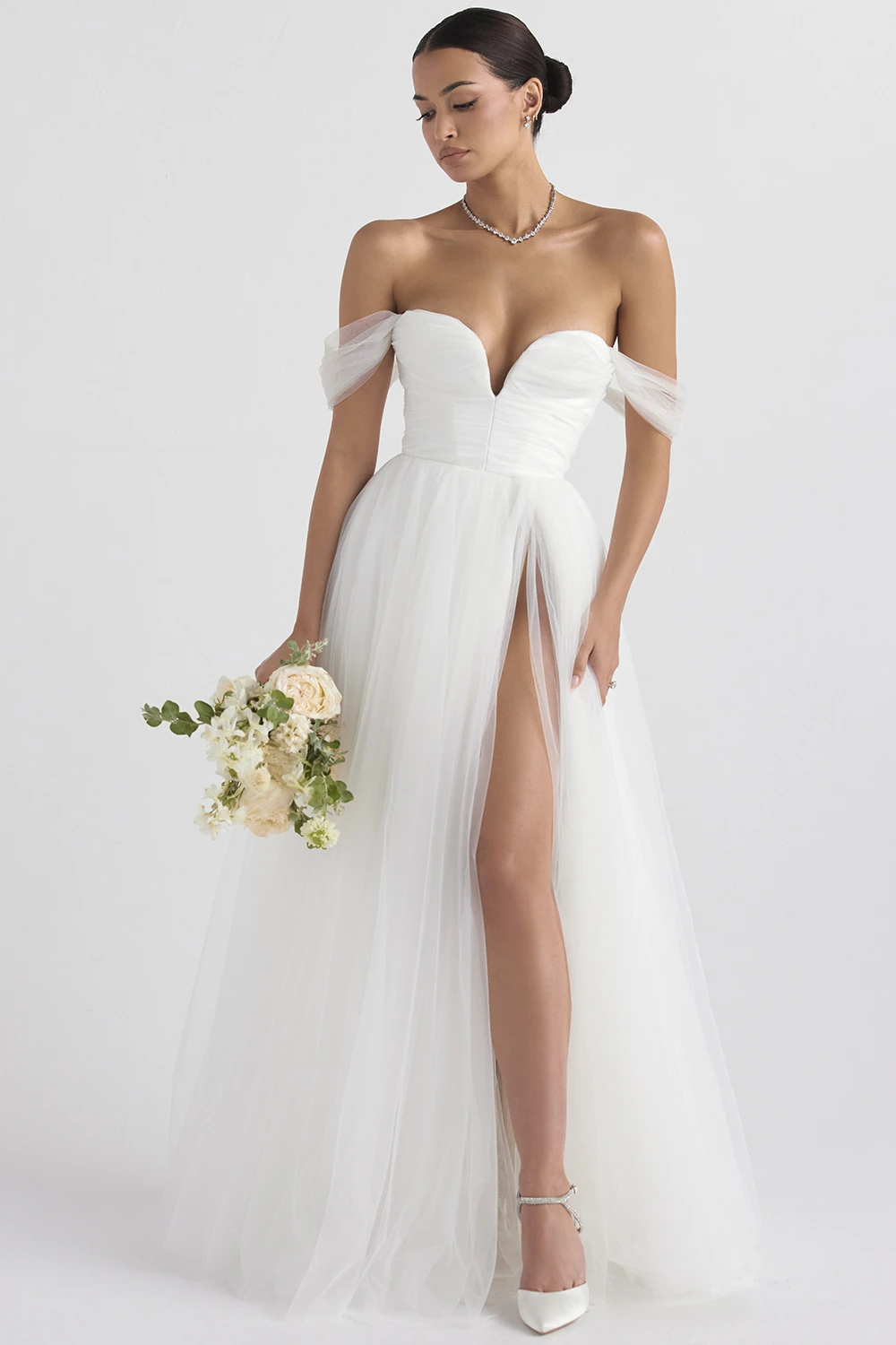 White Tulle Bridal Gown 4 White Tulle Bridal Gown – Bild 4