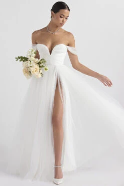 White Tulle Bridal Gown 23 White Tulle Bridal Gown -Pinkyy Kleider Geschaft gabrielle 5