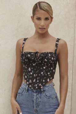 Black Floral Corset