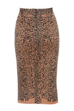 Leopard Print Midi Length Bandage Skirt 6 Leopard Print Midi Length Bandage Skirt -Pinkyy Kleider Geschaft giannelli tan black 02