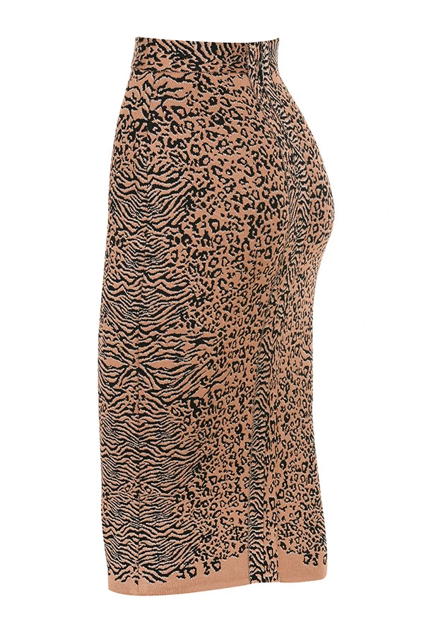 Leopard Print Midi Length Bandage Skirt 2 Leopard Print Midi Length Bandage Skirt – Bild 2