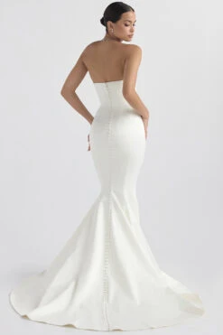 Ivory Satin Strapless Bridal Gown -Pinkyy Kleider Geschaft giselle 9