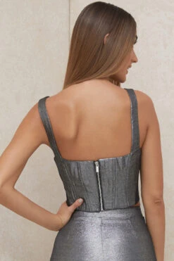 Silver Cropped Corset Top -Pinkyy Kleider Geschaft hannahjas 10a