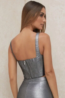 Silver Cropped Corset Top -Pinkyy Kleider Geschaft hannahjas 9a