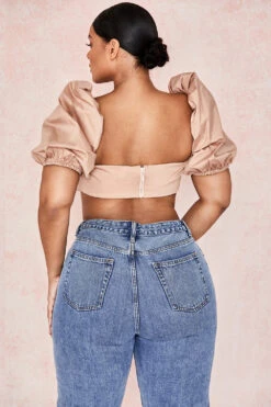 Camel Puff Sleeve Bralet -Pinkyy Kleider Geschaft hedy 13