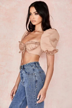 Camel Puff Sleeve Bralet -Pinkyy Kleider Geschaft hedy 6