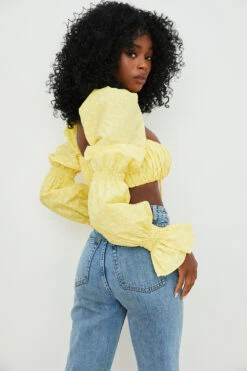 Lemon Floral Shirred Bralette Top -Pinkyy Kleider Geschaft henrietta 6