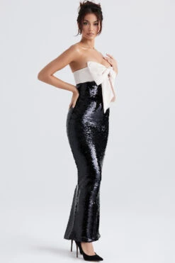 Black Sequin Strapless Bow Dress -Pinkyy Kleider Geschaft holly 8