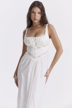 Ivory Real Silk Maxi Dress -Pinkyy Kleider Geschaft illiana 5