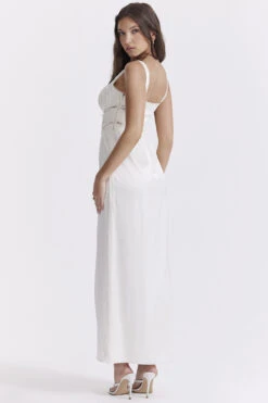 Ivory Real Silk Maxi Dress -Pinkyy Kleider Geschaft illiana 9