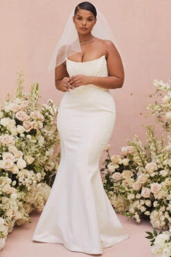 Ivory Strapless Corset Bridal Gown - Limited Edition -Pinkyy Kleider Geschaft ines white 12