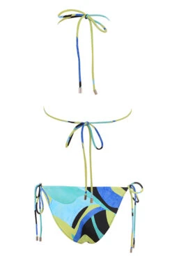 Blue Green Halter Bikini -Pinkyy Kleider Geschaft isla grande absract print green blue black 02
