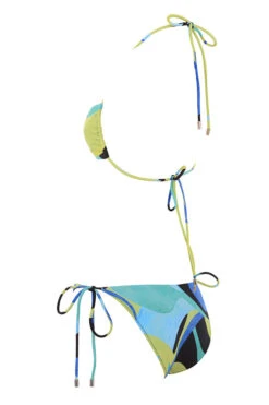 Blue Green Halter Bikini -Pinkyy Kleider Geschaft isla grande absract print green blue black 03