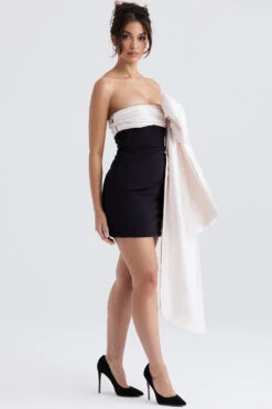 Black & Ivory Bow Mini Dress -Pinkyy Kleider Geschaft jana 8