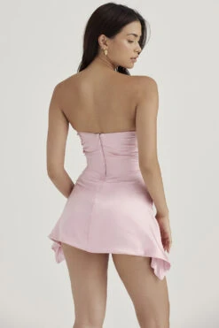 Rose Pink Draped Strapless Corset Dress 19 Rose Pink Draped Strapless Corset Dress -Pinkyy Kleider Geschaft jasmine r11