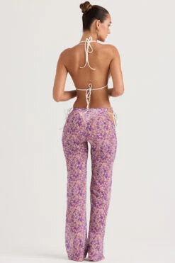 Violet Floral Cutout Trousers -Pinkyy Kleider Geschaft keala 5