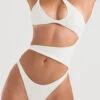 Ivory Asymmetric Cutout Swimsuit