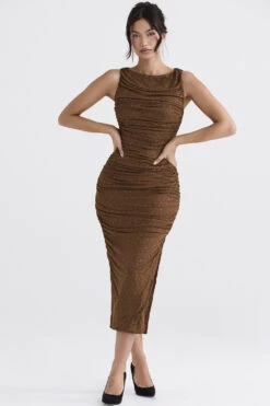 Coffee Crystallised Maxi Dress 17 Coffee Crystallised Maxi Dress -Pinkyy Kleider Geschaft laurie 2