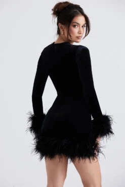 Black Velvet Mini Dress -Pinkyy Kleider Geschaft lavinia 9